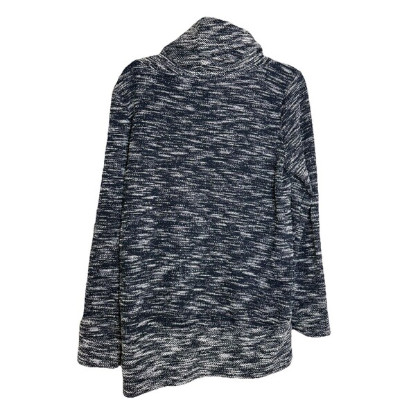 Daisy Fuentes Sweater Womens Medium Cowl Neck Blue White Long Sleeve Shirt - Picture 2 of 6